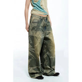 Streetwear Vintage Waisted Wide Leg Denim Pants