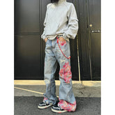 Waist Hip Hop Wide Leg Denim Pants