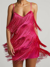 Tassels Sleeveless Spaghetti Strap Mini Dress