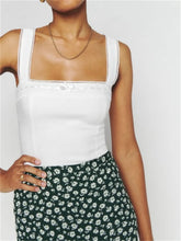 Floral Print Bow Tank Girls Fairy Grunge Y2K Aesthetic Slim Fit Mini Vest Chic Streetwear Crop Tops