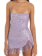 Sleeveless Strap Sequined Mini Dress