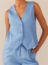 Suit Vest Buttons Up Slim Fit Solid Color V-neck Cropped Waistcoat Y2K Casual Gothic Streetwear Crop Tops