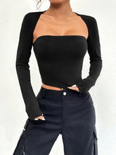 Spring Fall Solid Long Sleeve Square Neck y2k Fairycore Grunge Slim Fit Hollow Out Tee