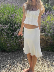 Elegant Lace V Neck Camis Spaghetti Strap Slim Vest Vintage Backless Tank Summer Clothes Crop Tops