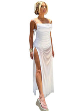 Mesh Spaghetti Straps Bodycon Strapless Backless Bandage Ruched High Slit Slim Club Party Beach Maxi Dress