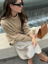 Classic Solid Turtleneck Knitted Warm WomenAutumn Long Sleeve Sweater