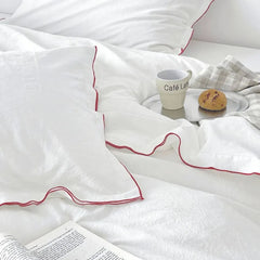Contrast Flange Cotton Duvet Cover