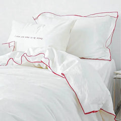Contrast Flange Cotton Duvet Cover