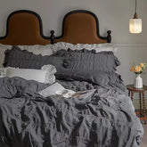 Dark Academia Royal Duvet Cover - Dark Grey