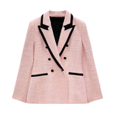 Pink Stitching Slim All-match Blazer