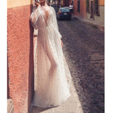 V-Neck Mesh Backless Elegant Prom Party Dress