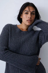 Knit Autumn Winter Long Sleeve Slim White Christmas Club Party Mini Dress