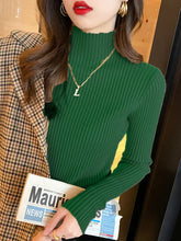 Solid Basic Knitted Turtleneck Long Sleeve Casual Slim Pullover Sweater