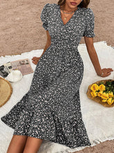 Elegant Blue V Neck Casual Summer Beach Boho Dress