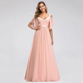 Ever Pretty LongCold Shoulder Chiffon Prom Dresses