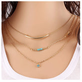 Fashion New Multilayer Blue Statement Jewelry Choker Girl Necklake