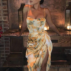 Floral Print Spaghetti Strap Bodycon Dress