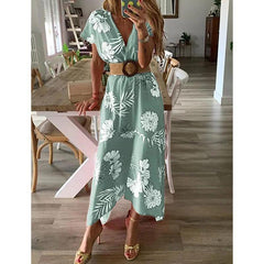 Floral print bohemian summer dress