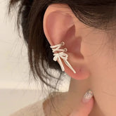 Girls Ribbon Aesthetics Ear Clips Ballet Style Ribbon Bow-knot Fashion Earring
