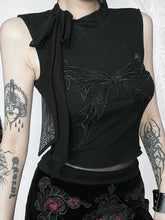 Gothic Vintage Butterfly Embroidered Lace Crop Top
