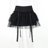 Gothic SteamPuffy Tutu Retro Classic High Waist Tulle Multi Layered for Cosplay Party Dress Skirt
