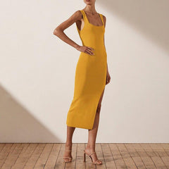 Sexy Sleeveless Backless High Split Long Party Dress