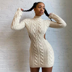 Sexy Knitted Sweater Dresses Fall Winter Clothes