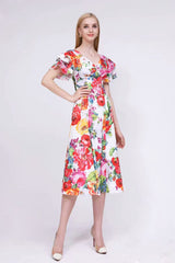 Floral Printed Fashion High Street Casual Dresses