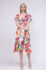 Floral Printed Fashion High Street Casual Dresses