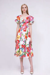 Floral Printed Fashion High Street Casual Dresses