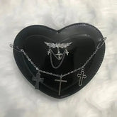 Y2K Subculture Cross Heart Shaped Punk Gothic Crossbody Shoulder Bag