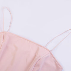 Clubwear Pink Fuzzy Feathers Strap Mini Dresses