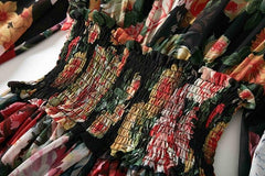 Floral Printed Ruffles Elegant Designer Casual Holiday Maxi Dresses