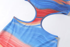 Colorful Print Vacation Long Dresses Cut Out Sleeveless Bodycon Dress