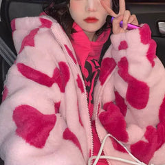 Winter Sleeve Hooded Thick Warm Couple Streetwear Outerwear Coat