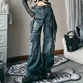 New Street Washed Pocket Y2K Cargo Pants High Waist Pants