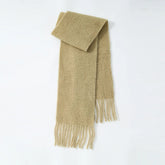 80% Wool Blend Solid Color Tassel Scarf for - Autumn Winter Collection