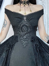 Gothic Folds Corsets A-Line Black Off Shoulder Ball Gown Grunge Vintage Aesthetic Harajuku Partywear Dress