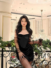 Gothic Velvet Sleeveless Lolita Emo Grunge Punk Elegant Clubwear Mini Dress