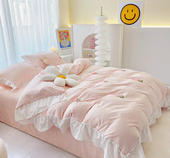 Floral Embroidered Cotton Bedding Set