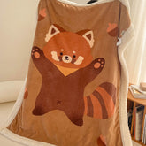 Cartoon Bear Printed Plush Blanket