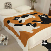 Cow Pattern Cat Printed Plush Blanket