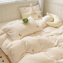 Moon Stars Embroidered Bedding Set