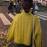 Casual Loose Vintage Solid Color Pullover Christmas Sweater