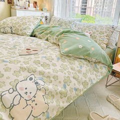 Floral Print Cotton Bedding Set
