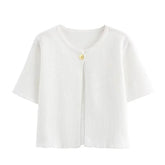 Elegant Red Knitted One Button Cardigan Sweater