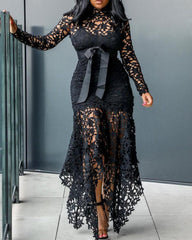 Lace See Through Dress & Lining Sets