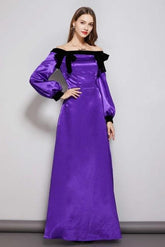 WomenParty Prom Dresses Slash Neckline Long Sleeves Bow Detailing Elegant Maxi Designer Fashion Dresses