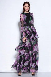 Runway O Neck Long Sleeves Dresses