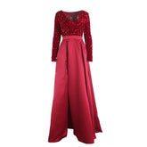 Lush Black Sequin Patchwork Maxi Prom Dress